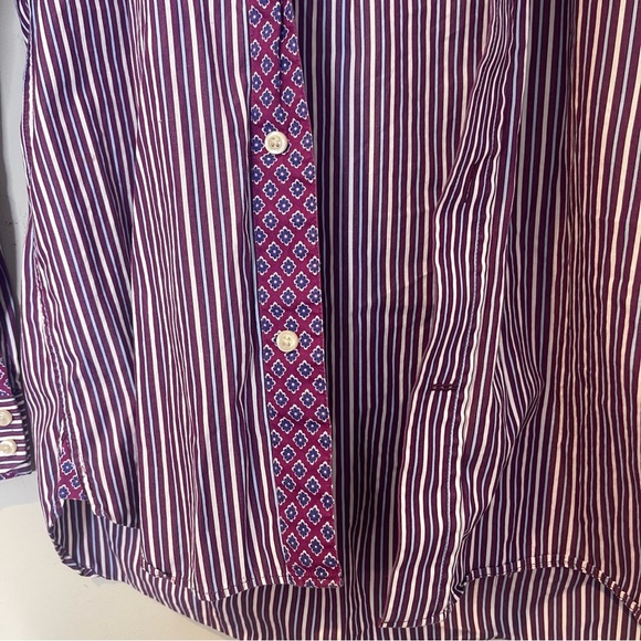 Ted Baker Endurance Ted’s Classic Fit Striped Floral Button Up Shirt Size 2 - Picture 9 of 15